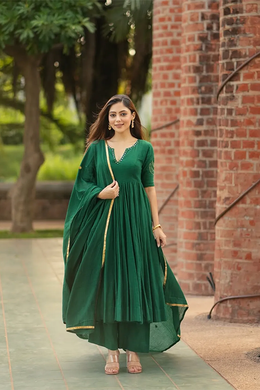 Emerald Grace Mirror Work Anarkali Set