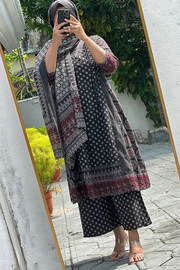 Black  Pintex Hand Embroidery