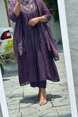 COTTON ANAKALI BHANDEJ PRINTED KURTA AND PANT WITH DUPATTA FOR WOMEN