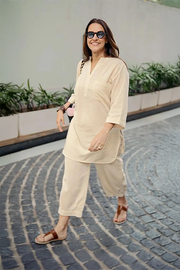 Ivory Relaxed Fit Cotton Co-ord Set