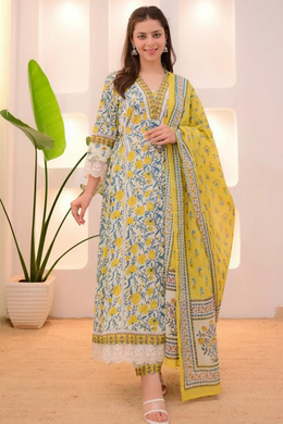 Lemon Bloom Printed Kurta Set