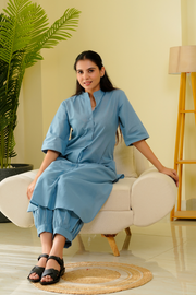 Butter Toast Kurta Co-Ord Set in Aqua Blue