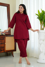 Sunday Paper Co-ord Set in Mellow Red