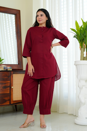 Sunday Paper Co-ord Set in Mellow Red