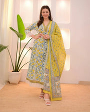 Lemon Bloom Printed Kurta Set