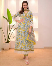 Lemon Bloom Printed Kurta Set