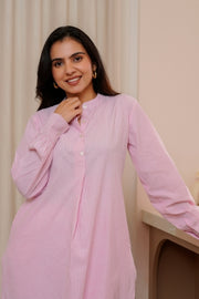 Blush Gingham Cotton Relaxed Co-ord  Set