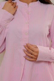 Blush Gingham Cotton Relaxed Co-ord  Set