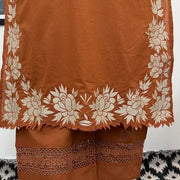 Rust Elegance Embroidered Kurta Set