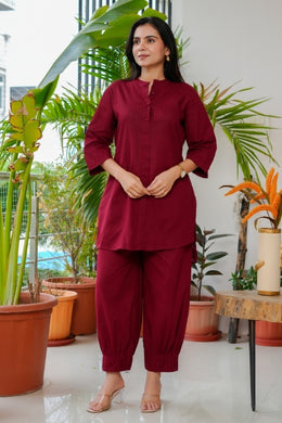 Sunday Paper Co-ord Set in Mellow Red
