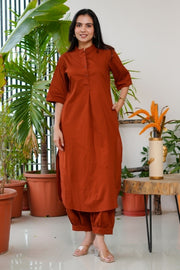 Terracotta Ease Cotton Co-ord Set