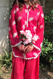 Fuchsia Pink Chikankari Co-ord Set