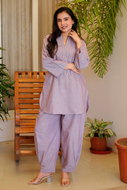Lavender Mist Cotton Relaxed Co-ord Set