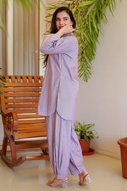 Lavender Mist Cotton Relaxed Co-ord Set