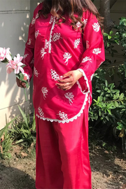 Fuchsia Pink Chikankari Co-ord Set