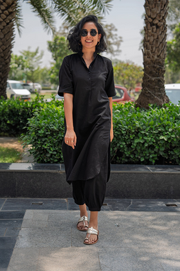 Butter Toast Kurta Co-Ord Set in Black