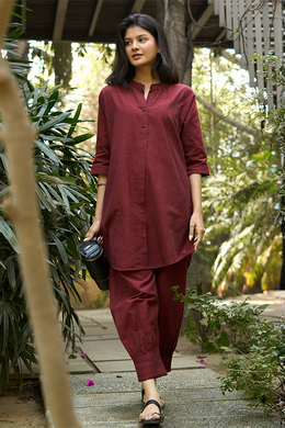 Sunday Paper Co-ord Set in Mellow Red