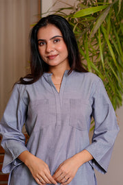 Grey Relaxed Fit Cotton Co-ord Set