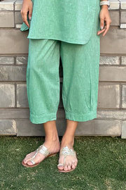Silver Hoops Co-ord Set in Sage Green
