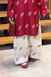 Falak Kashmiri Long Kurta - Maroon