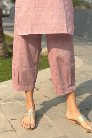 Silver Hoops Kurta Co-Ord Set in Burgundy