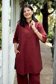 Sunday Paper Co-ord Set in Mellow Red