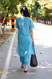 Butter Toast Kurta Co-Ord Set in Aqua Blue