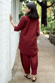 Sunday Paper Co-ord Set in Mellow Red