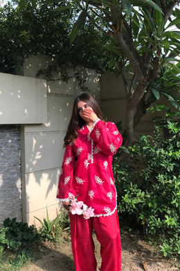 Fuchsia Pink Chikankari Co-ord Set