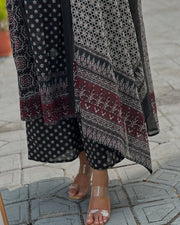 Black  Pintex Hand Embroidery