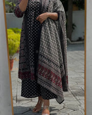 Black  Pintex Hand Embroidery