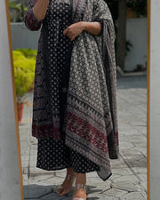 Black  Pintex Hand Embroidery