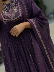COTTON ANAKALI BHANDEJ PRINTED KURTA AND PANT WITH DUPATTA FOR WOMEN