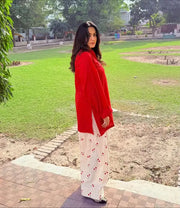 Gulnaar Classic Cotton Kurta Set with Cherry Print Pants