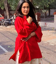 Gulnaar Classic Cotton Kurta Set with Cherry Print Pants