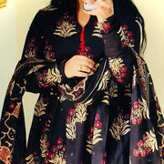 Regal Black Floral Kurta Set