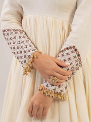 Safed Noor Ivory Anarkali Set