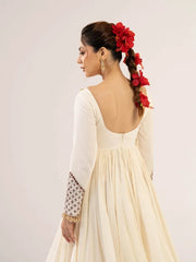 Safed Noor Ivory Anarkali Set